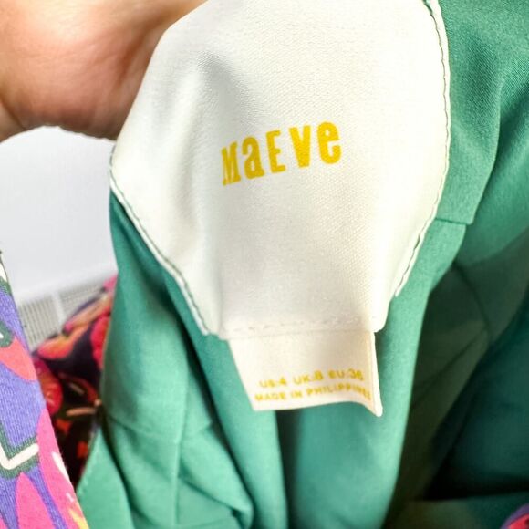 Anthropologie Maeve Kaleidoscope Columns Dress Size 4 Red Purple Green - Picture 11 of 11